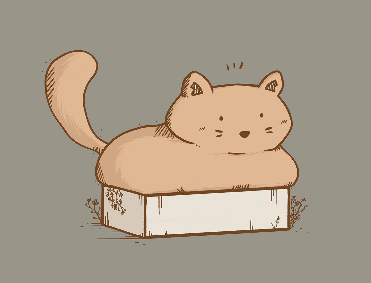 Cardboard box Cat Illustration