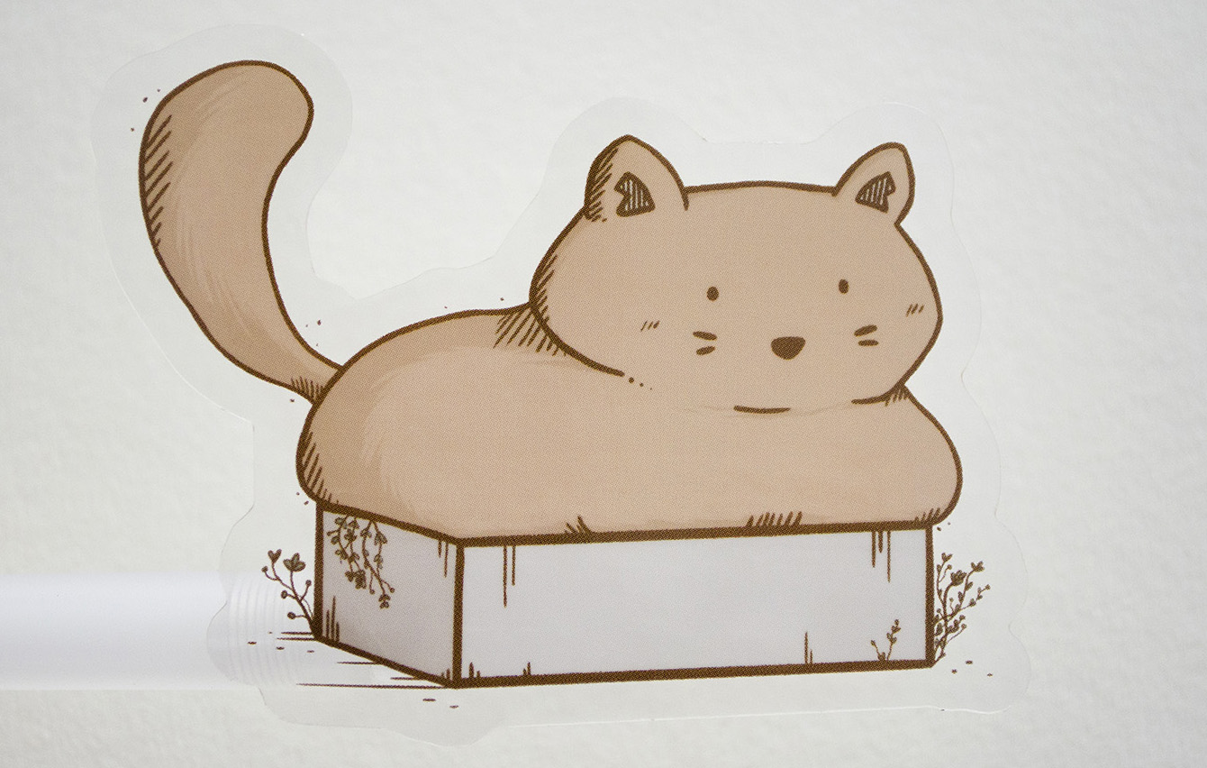 Cardboard box Cat transparent sticker