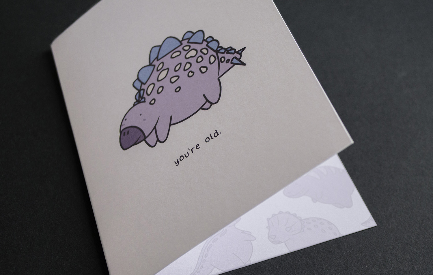 Stegosaurus You're Old Greeting birthday card